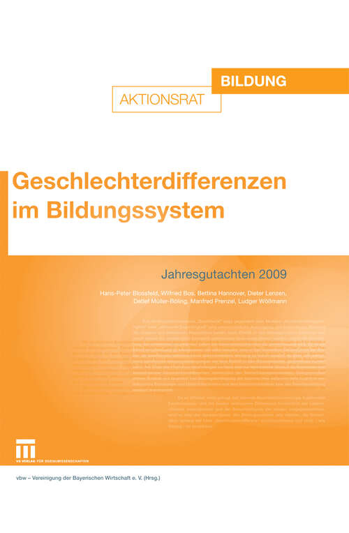 Book cover of Geschlechterdifferenzen im Bildungssystem: Jahresgutachten 2009 (2009)