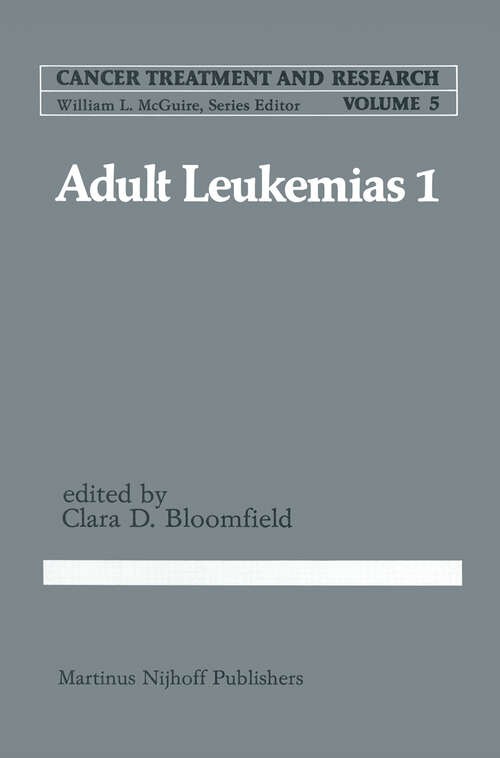 Book cover of Adult in Leukemias 1 (1982) (Cancer Treatment and Research #5)