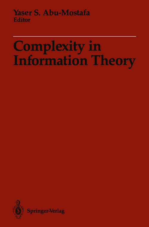 Book cover of Complexity in Information Theory (1988)
