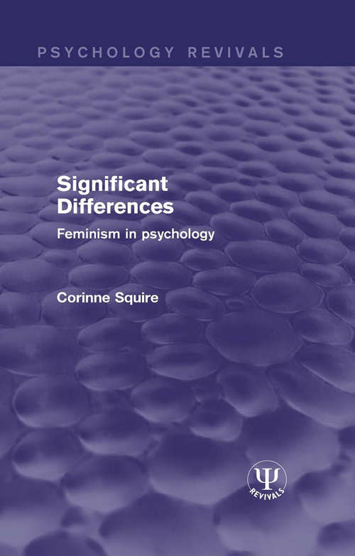 Book cover of Significant Differences: Feminism in Psychology (Psychology Revivals)