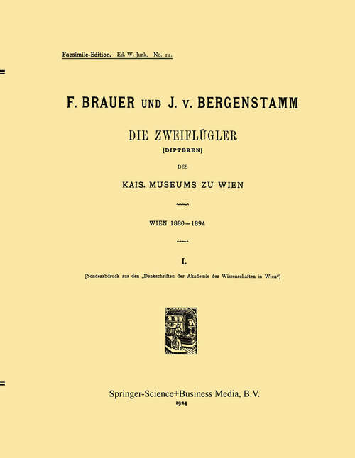 Book cover of Die Zweiflügler (Dipteren) des Kais. Museums zu Wien (1924)