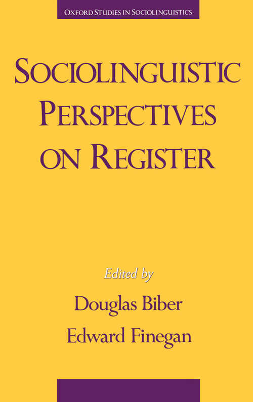 Book cover of Sociolinguistic Perspectives on Register (Oxford Studies in Sociolinguistics)