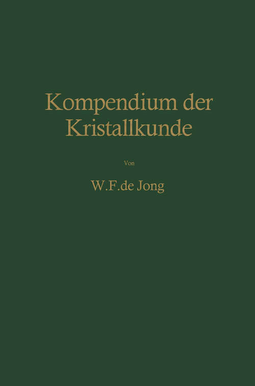 Book cover of Kompendium der Kristallkunde (1959)
