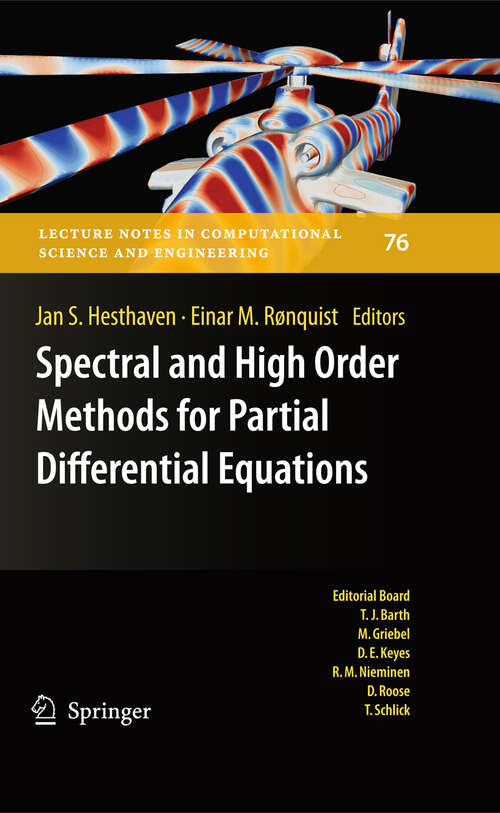 Book cover of Spectral and High Order Methods for Partial Differential Equations: Selected papers from the ICOSAHOM '09 conference, June 22-26, Trondheim, Norway (2011) (Lecture Notes in Computational Science and Engineering #76)