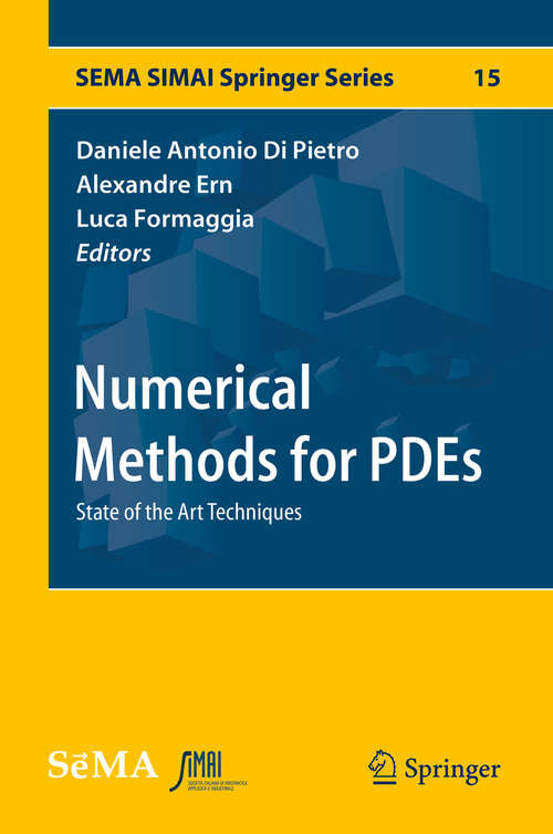 Book cover of Numerical Methods for PDEs: State of the Art Techniques (1st ed. 2018) (SEMA SIMAI Springer Series #15)