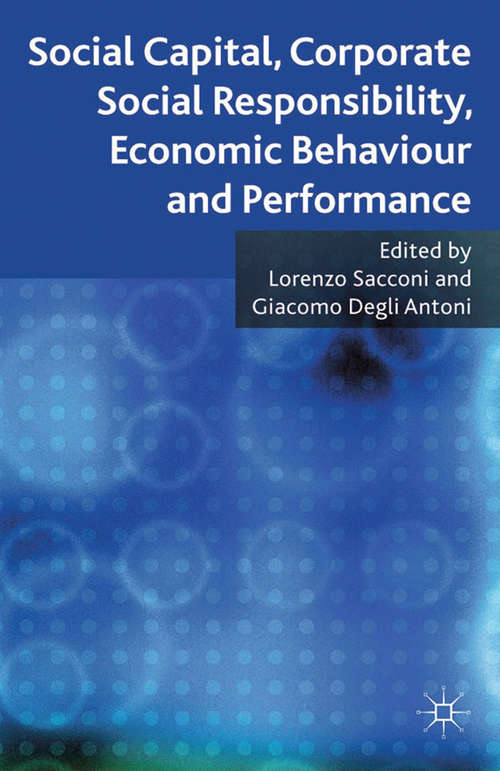 Book cover of Social Capital, Corporate Social Responsibility, Economic Behaviour and Performance (2011)