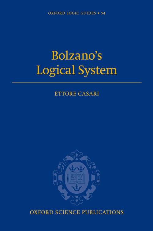 Book cover of Bolzano's Logical System