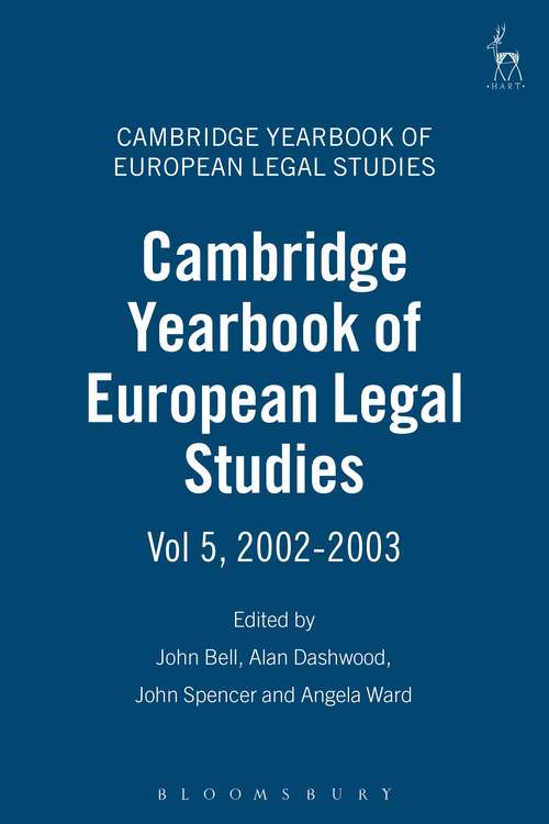 Book cover of Cambridge Yearbook of European Legal Studies  Vol 5, 2002-2003 (Cambridge Yearbook of European Legal Studies)