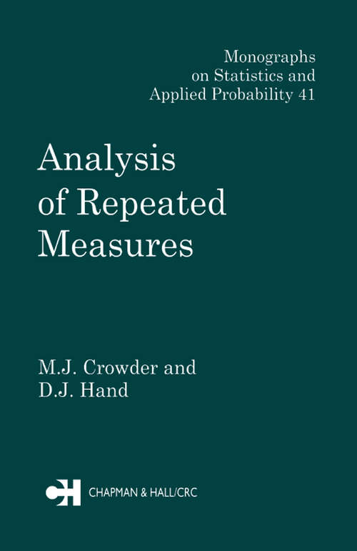 Book cover of Analysis of Repeated Measures (Chapman And Hall/crc Monographs On Statistics And Applied Probability Ser.)