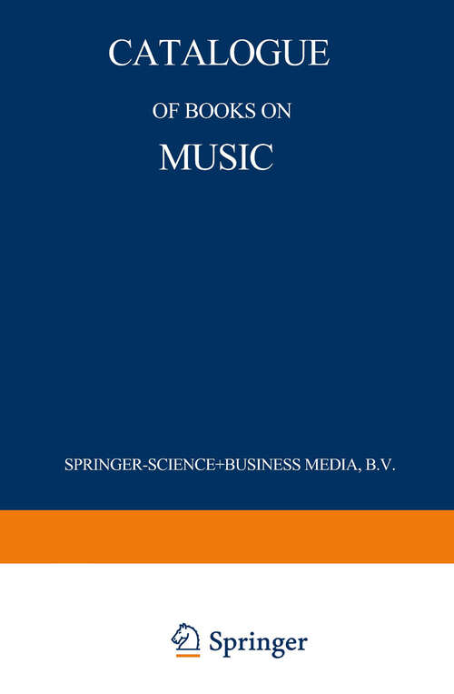 Book cover of Catalogue of Books on Music (1949)