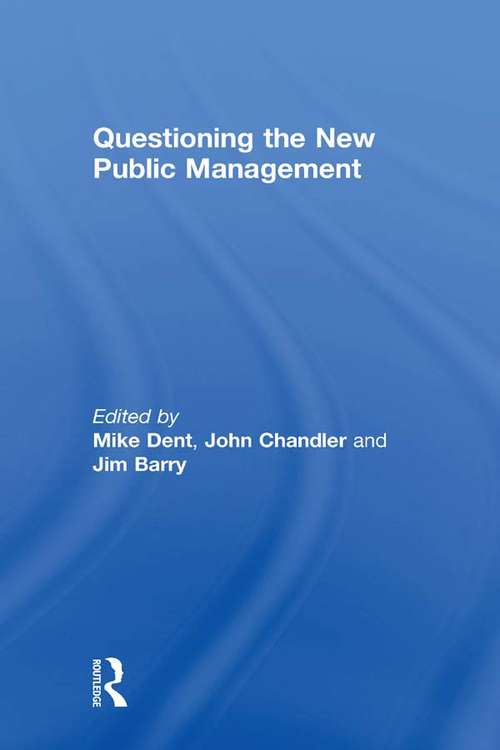 Book cover of Questioning the New Public Management