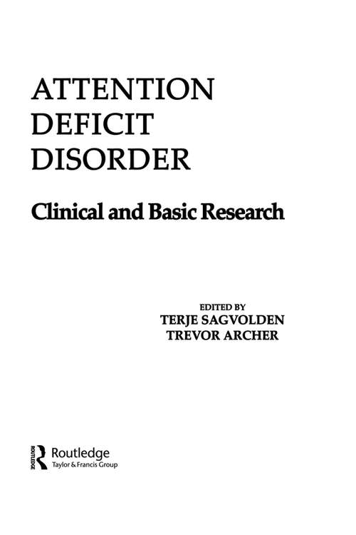 Book cover of Attention Deficit Disord Pod: Attention Deficit Disord Pod (Attention And Performance Ser.)