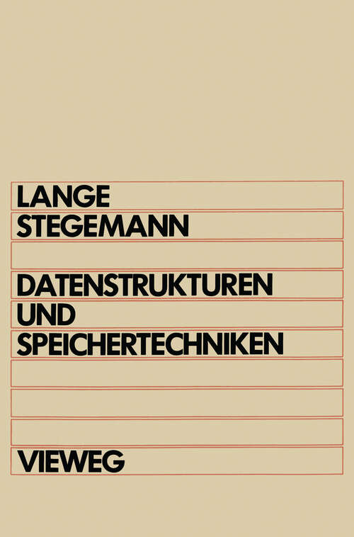 Book cover of Datenstrukturen und Speichertechniken (1985)