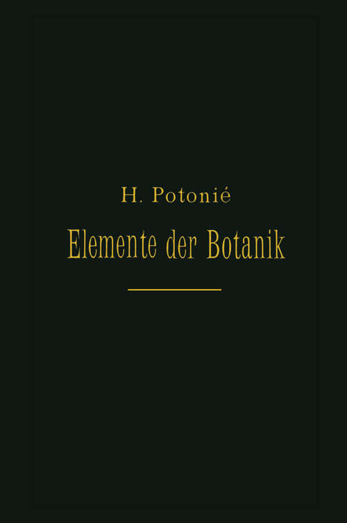 Book cover of Elemente Der Botanik (3. Aufl. 1894)