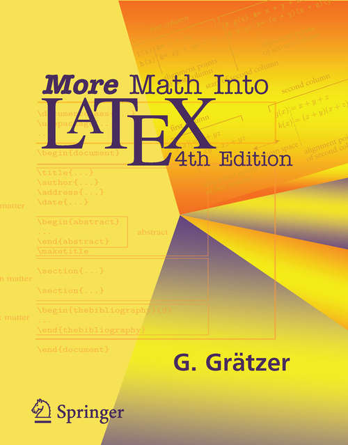 Book cover of More Math Into LaTeX (4th ed. 2007)