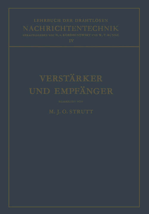 Book cover of Verstärker und Empfänger (1943)