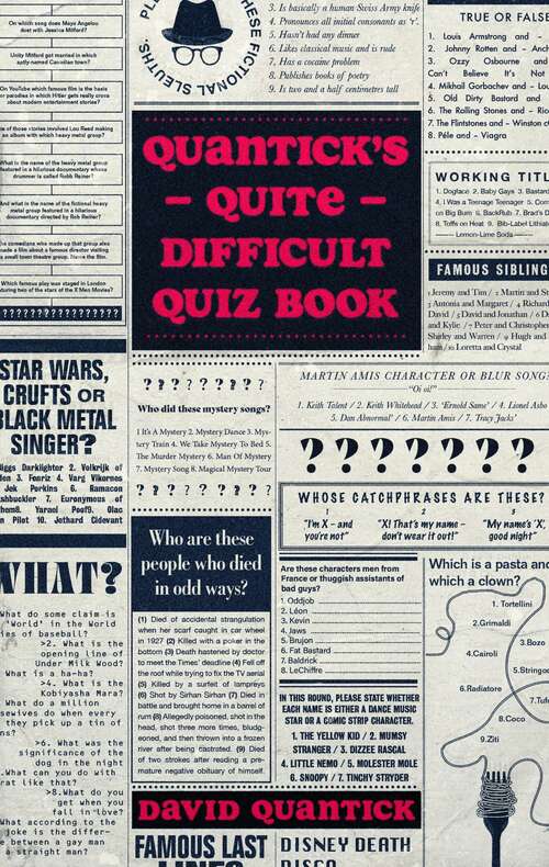 Book cover of Quantick's Quite Difficult Quiz Book
