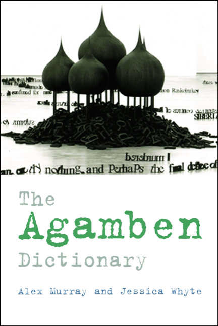 Book cover of The Agamben Dictionary (Philosophical Dictionaries)