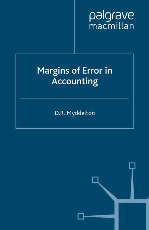 Book cover of Margins of Error in Accounting (2009)