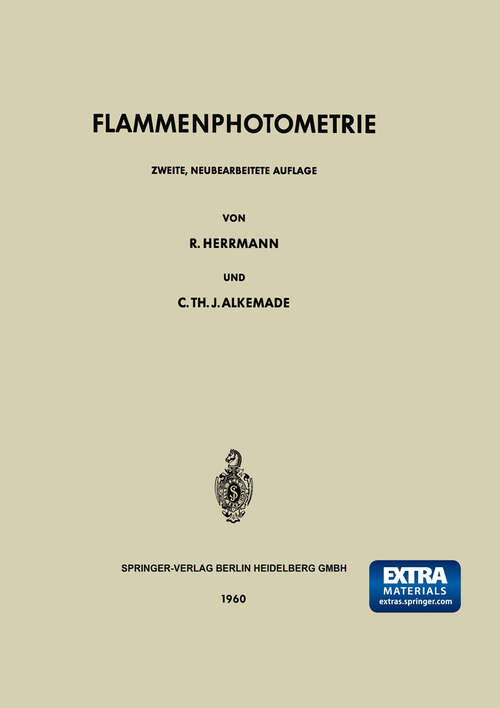 Book cover of Flammenphotometrie (2. Aufl. 1960)