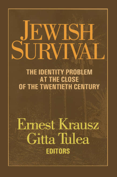 Book cover of Jewish Survival: The Identity Problem at the Close of the 20th Century