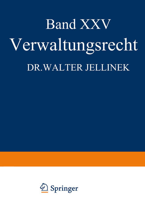 Book cover of Verwaltungsrecht (3. Aufl. 1931) (Enzyklopädie der Rechts- und Staatswissenschaft)