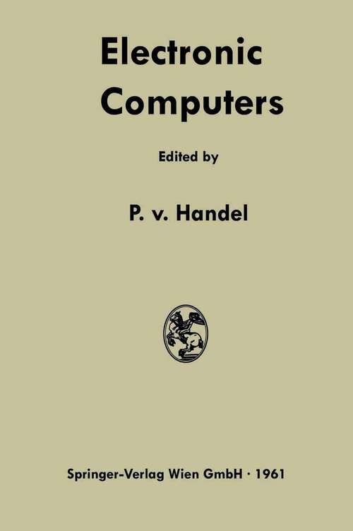 Book cover of Electronic Computers: Fundamentals, Systems, and Applications (1961)