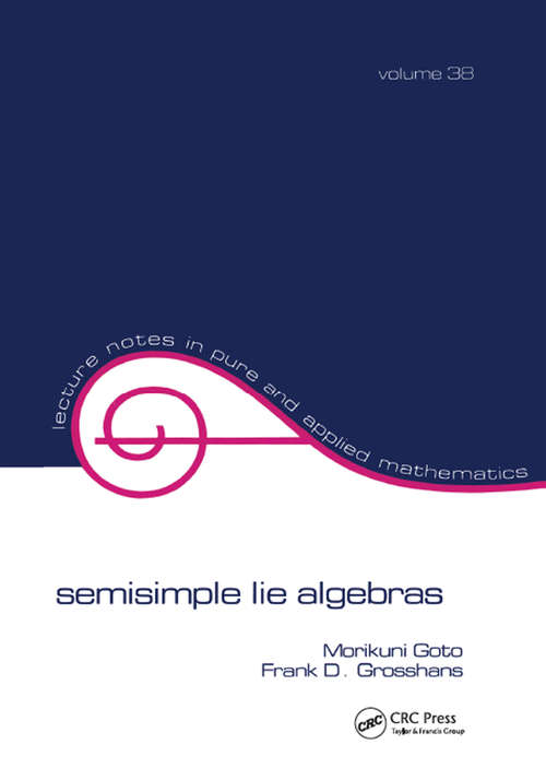 Book cover of Semisimple Lie Algebras