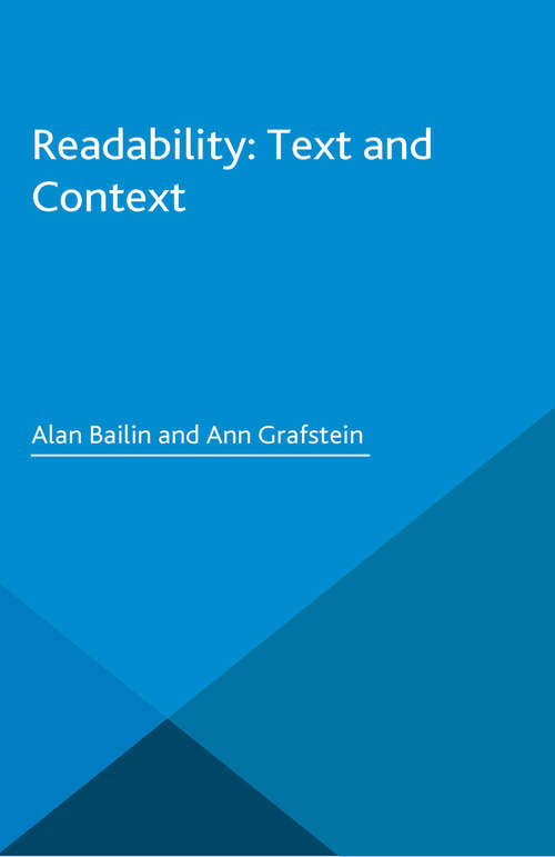 Book cover of Readability: Text and Context (1st ed. 2016)