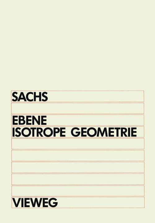 Book cover of Ebene Isotrope Geometrie (1987)
