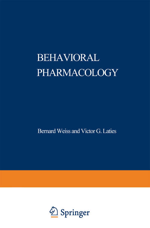 Book cover of Behavioral Pharmacology: The Current Status (pdf) (1975) (FASEB Monographs #4)
