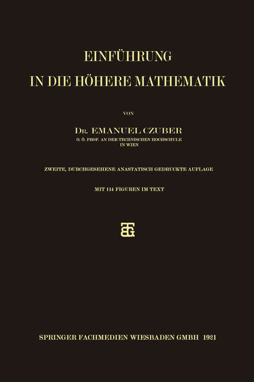 Book cover of Einführung in die höhere Mathematik (2. Aufl. 1921)