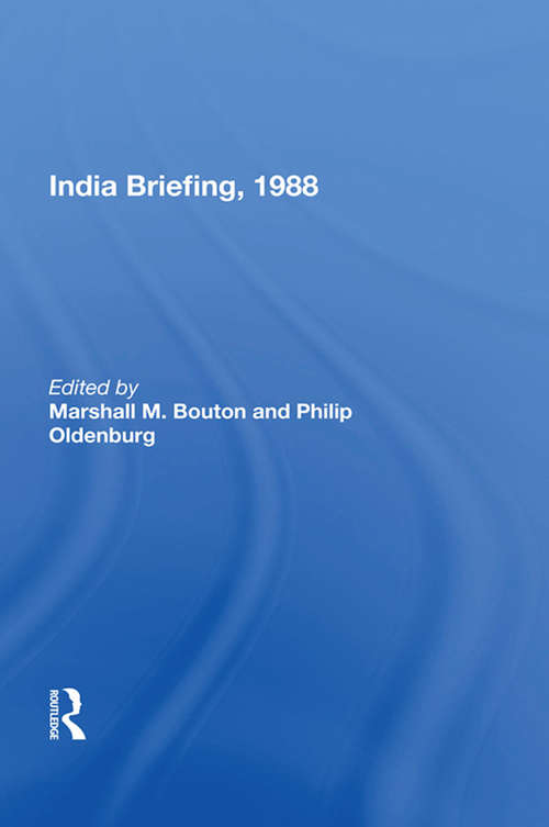 Book cover of India Briefing, 1988