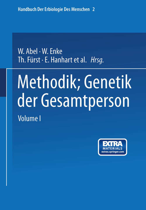 Book cover of Methodik; Genetik der Gesamtperson: Zweiter Band (1. Aufl. 1940)