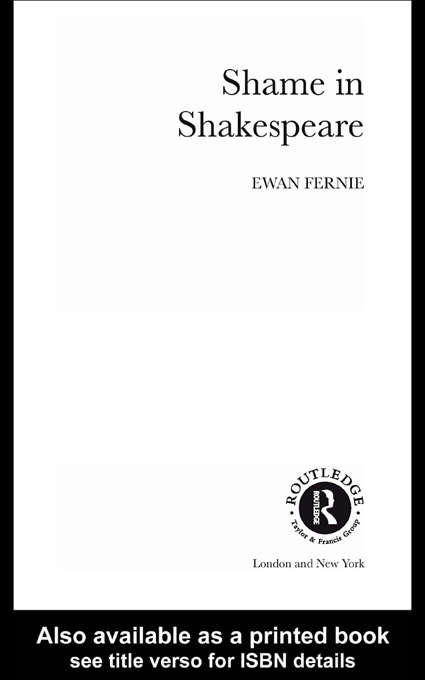Book cover of Shame in Shakespeare (Accents on Shakespeare)