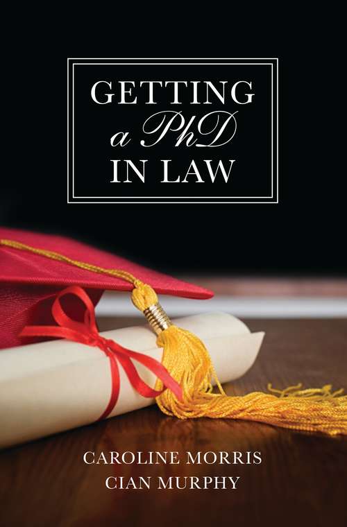 Book cover of Getting a PhD in Law