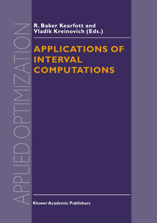 Book cover of Applications of Interval Computations (1996) (Applied Optimization #3)