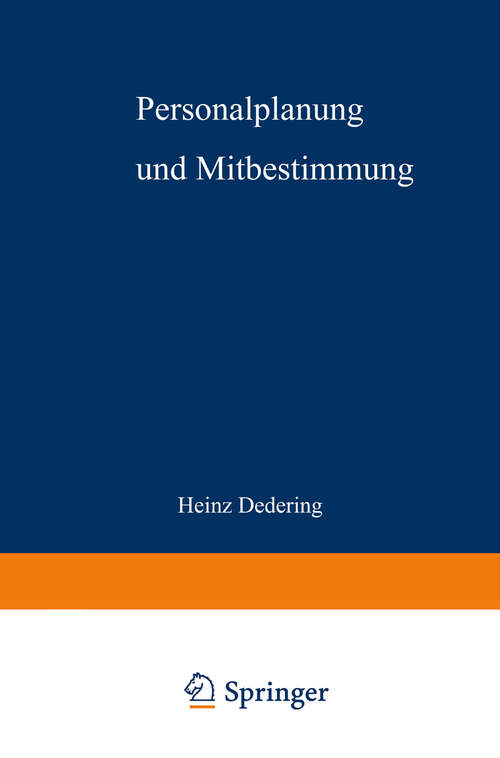 Book cover of Personalplanung und Mitbestimmung (1972)