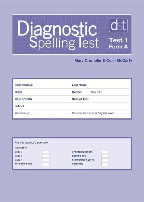 Book cover of Diagnostic Spelling Tests: Test 1, Form A (PDF)