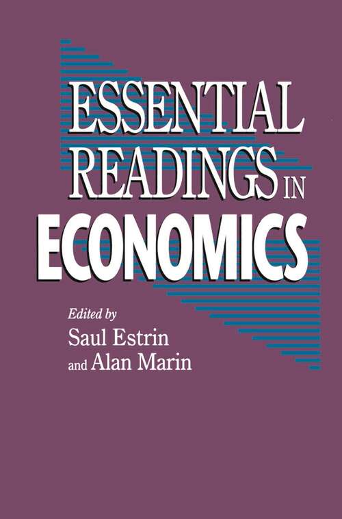Book cover of Essential Readings in Economics (1st ed. 1995)