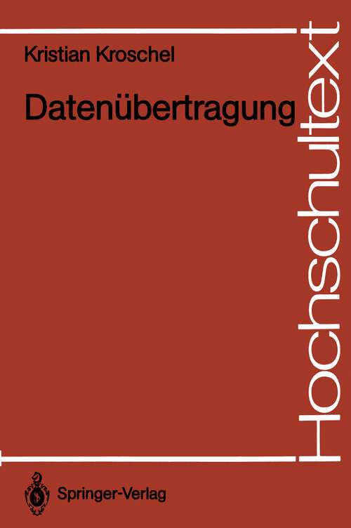 Book cover of Datenübertragung: Eine Einführung (1991) (Hochschultext)
