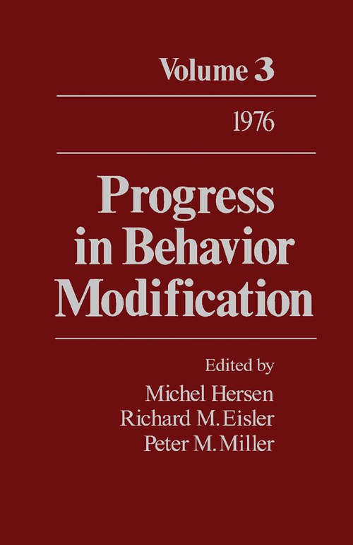 Book cover of Progress in Behavior Modification: Volume 3