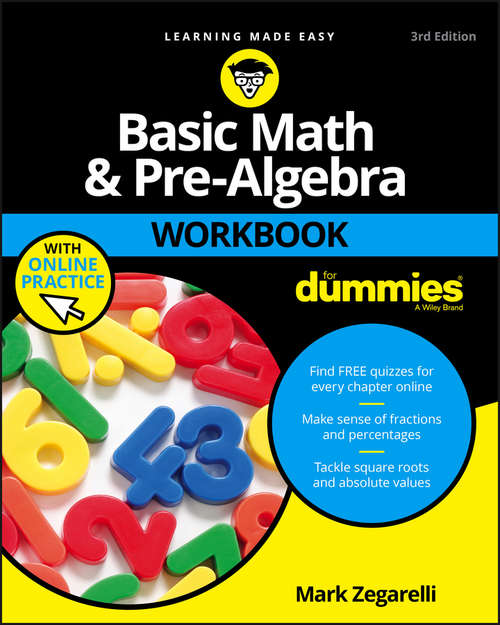 Book cover of Basic Math and Pre-Algebra Workbook For Dummies (3)