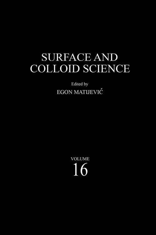 Book cover of Surface and Colloid Science (2001) (Surface and Colloid Science #16)