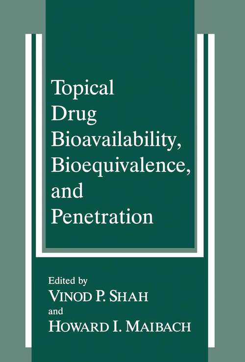 Book cover of Topical Drug Bioavailability, Bioequivalence, and Penetration (1993)