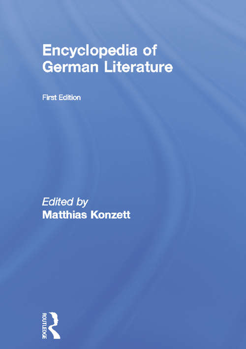 Book cover of Encyclopedia of German Literature