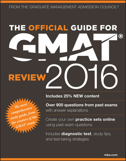 Book cover of The Official Guide for GMAT Review 2016 with Online Question Bank and Exclusive Video (15)