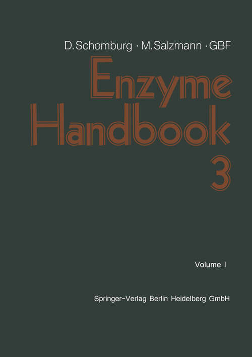 Book cover of Enzyme Handbook: Volume 3: Class 3: Hydrolases (1991)