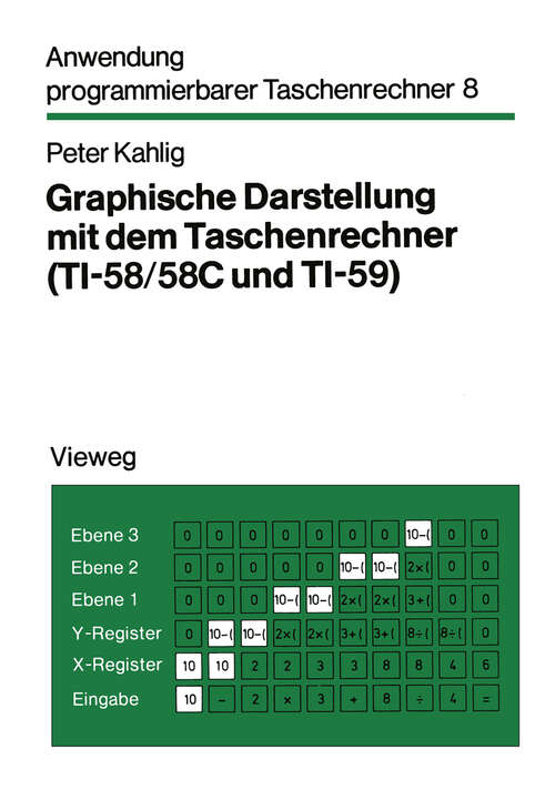 Book cover of Graphische Darstellung mit dem Taschenrechner: TI-58/58C und TI-59 (1981) (Anwendung programmierbarer Taschenrechner #8)
