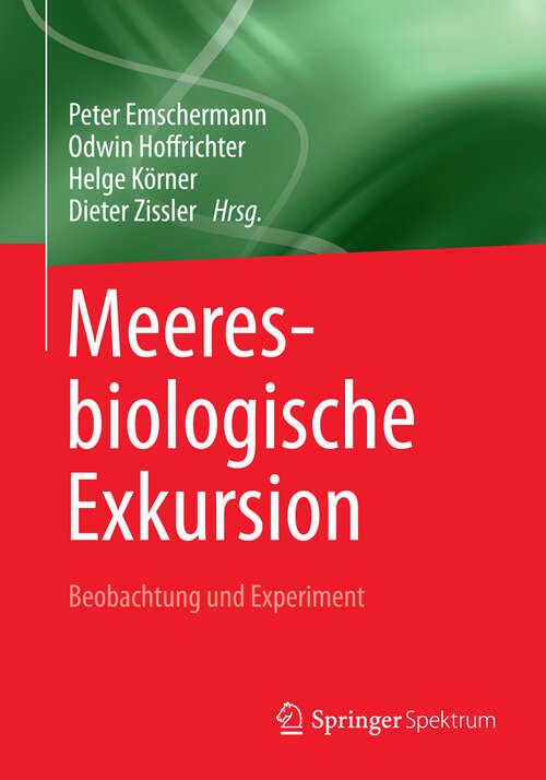 Book cover of Meeresbiologische Exkursion: Beobachtung und Experiment (1992)